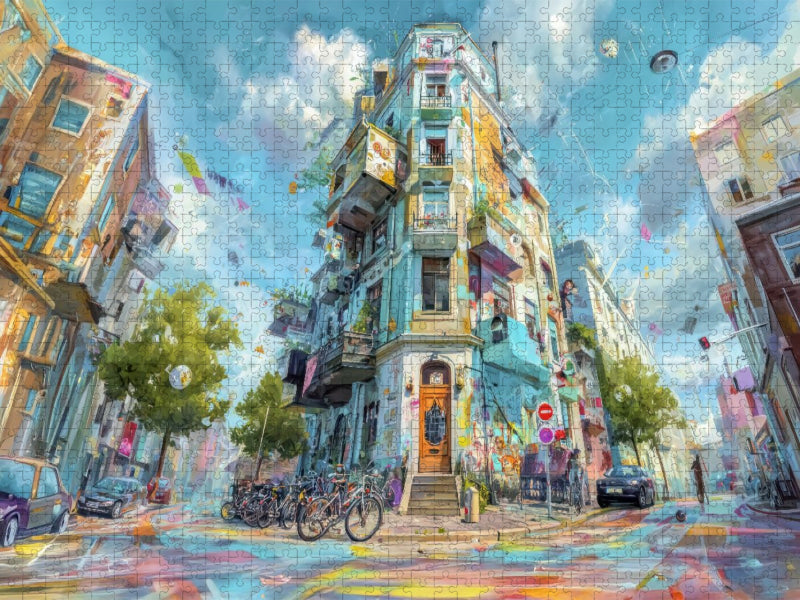 Bunte Stadt - CALVENDO Foto-Puzzle'