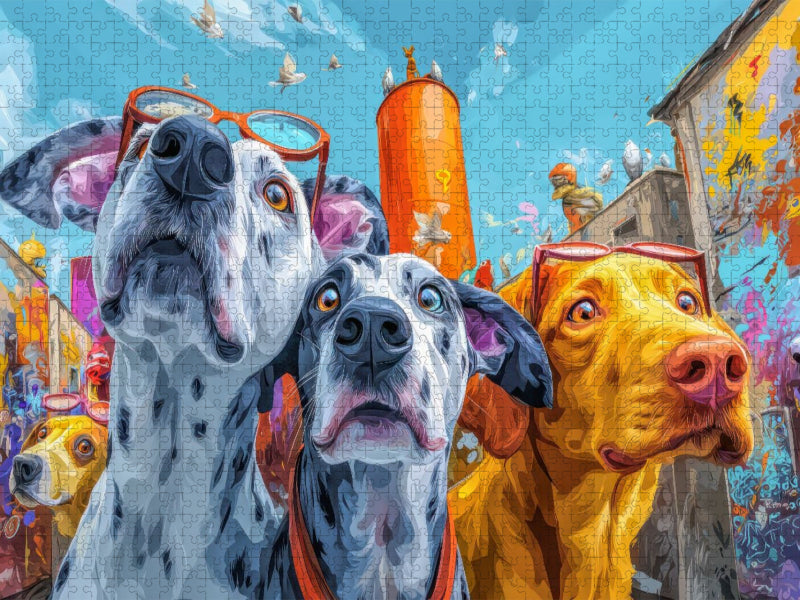 Bunte Stadt - CALVENDO Foto-Puzzle'