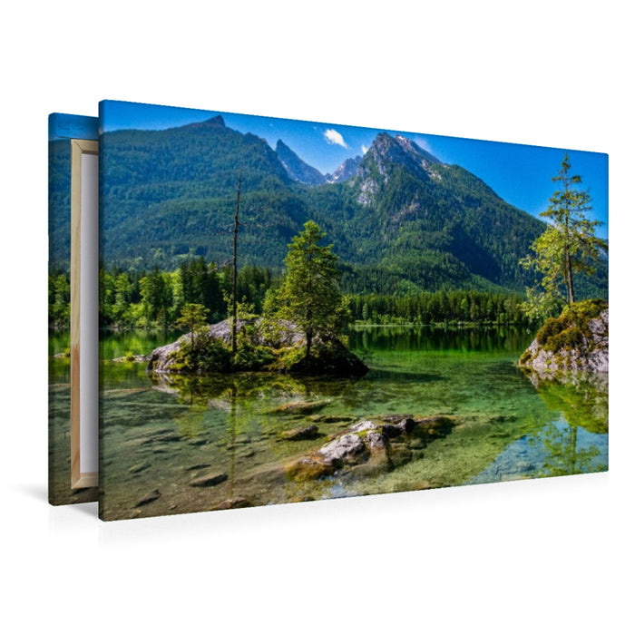 Premium Textil-Leinwand Ein magischer Moment am Hintersee