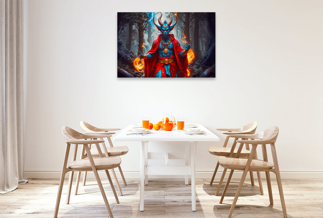 Premium Textil-Leinwand Eshu, Gott der Widersprüche und des Chaos