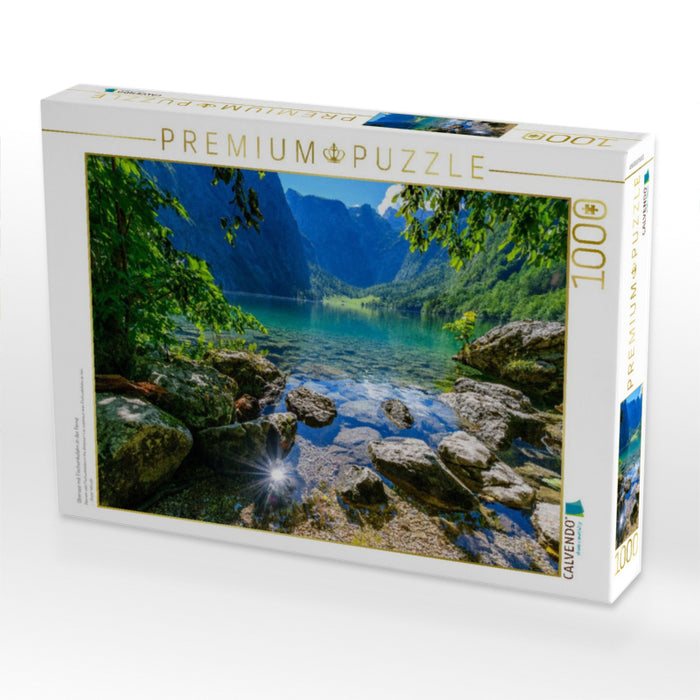 Obersee mit Fischunkelalm in der Ferne - CALVENDO Foto-Puzzle'