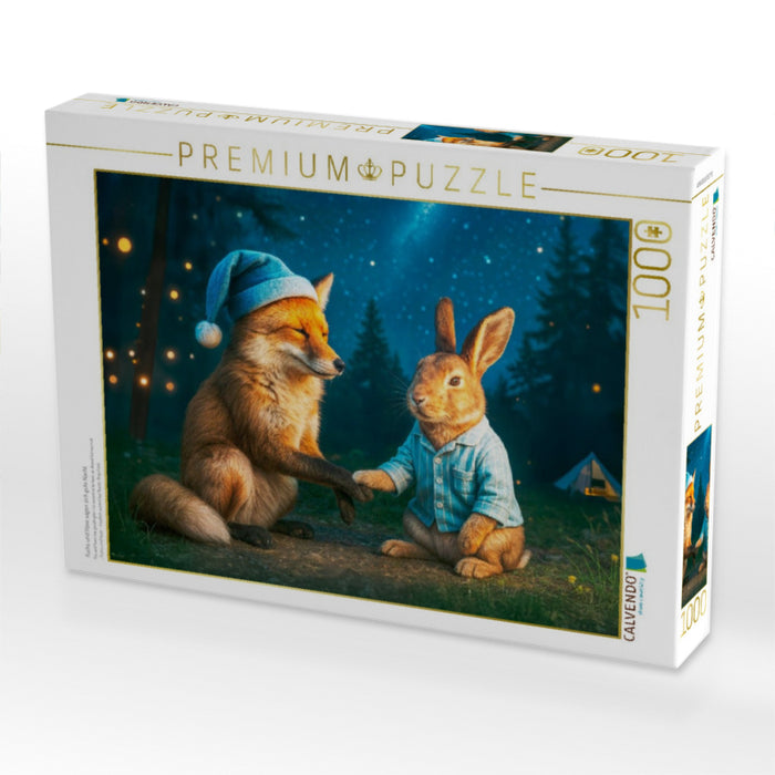 Fuchs und Hase sagen sich gute Nacht - CALVENDO Foto-Puzzle'