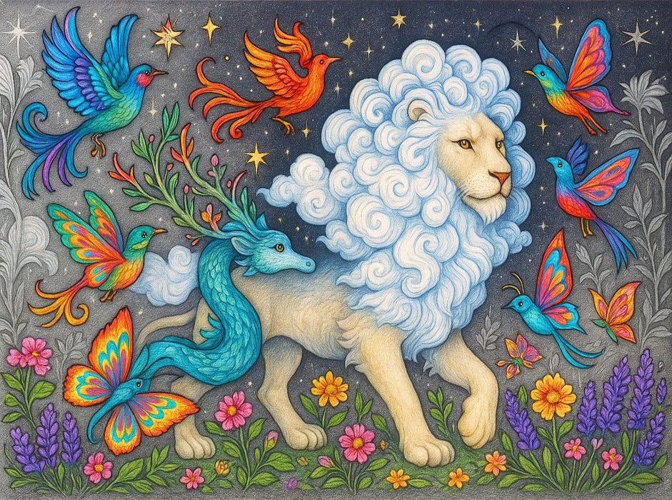 Wolkenlöwe und Traumvögel - CALVENDO Foto-Puzzle'