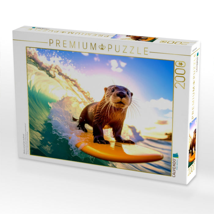 Otterly cool auf dem Surfbrett - CALVENDO Foto-Puzzle'
