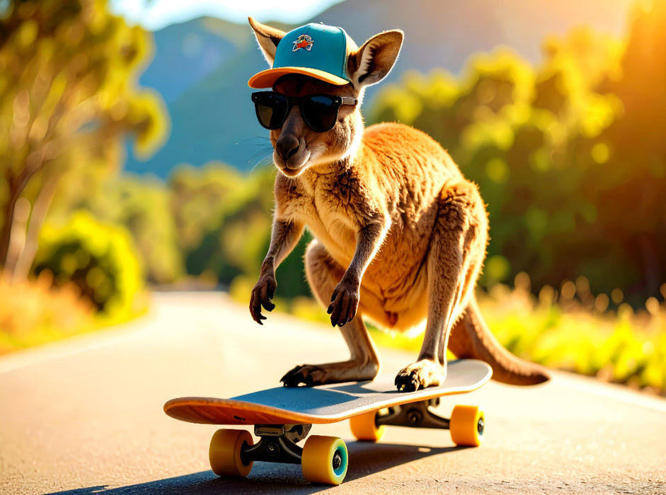Der coole Känguru-Boarder - CALVENDO Foto-Puzzle'