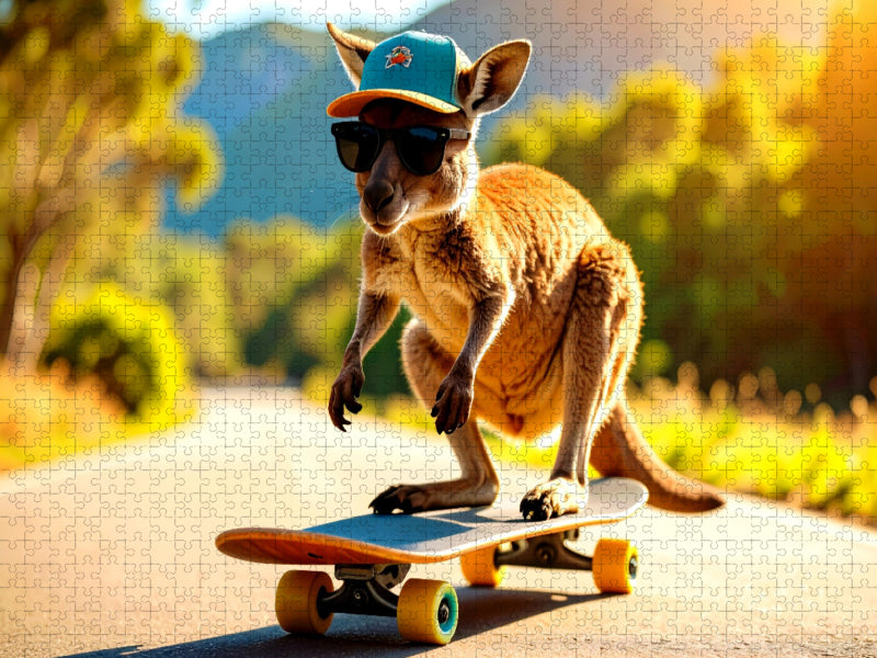 Der coole Känguru-Boarder - CALVENDO Foto-Puzzle'