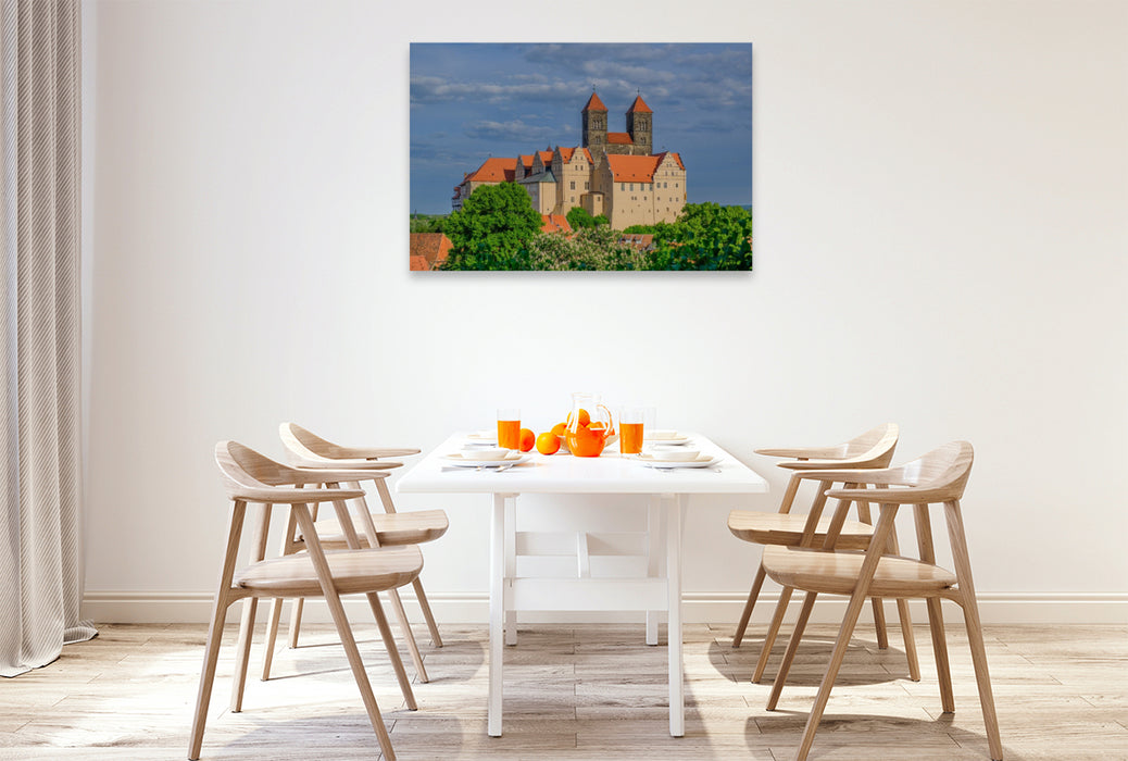 Premium Textil-Leinwand Quedlinburg: UNESCO-Welterbestadt