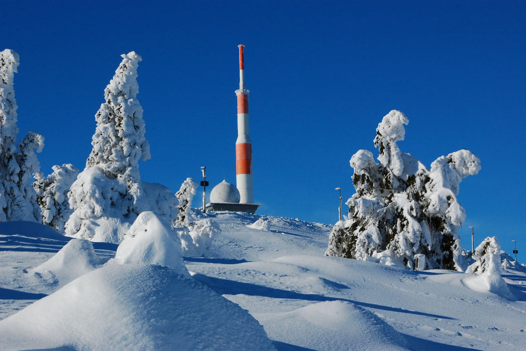 Premium Textil-Leinwand Winterlandschaft Brocken