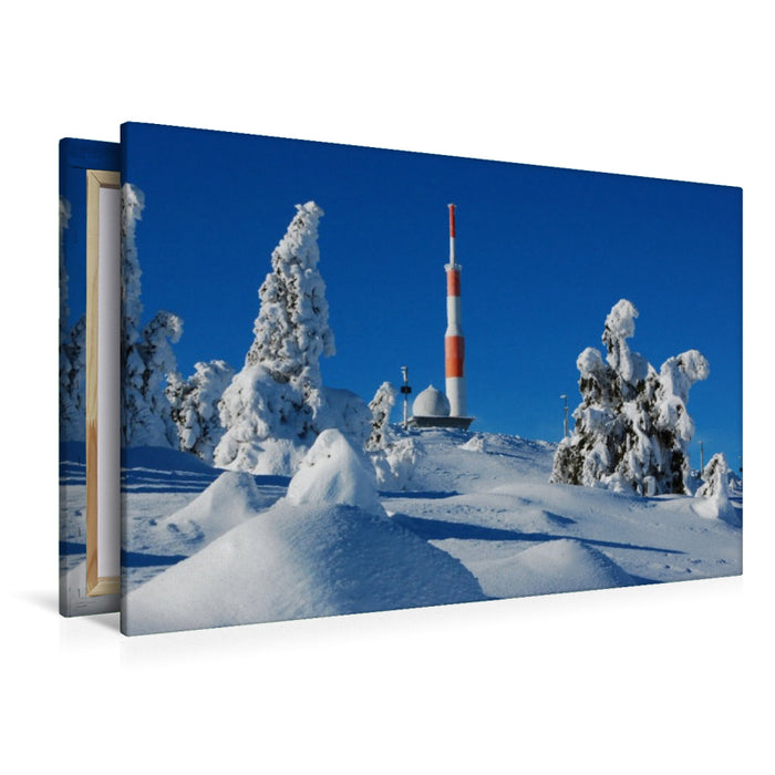 Premium Textil-Leinwand Winterlandschaft Brocken