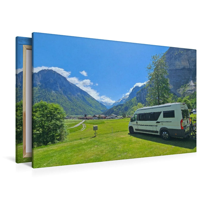 Premium Textil-Leinwand Campingplatz Aareschlucht