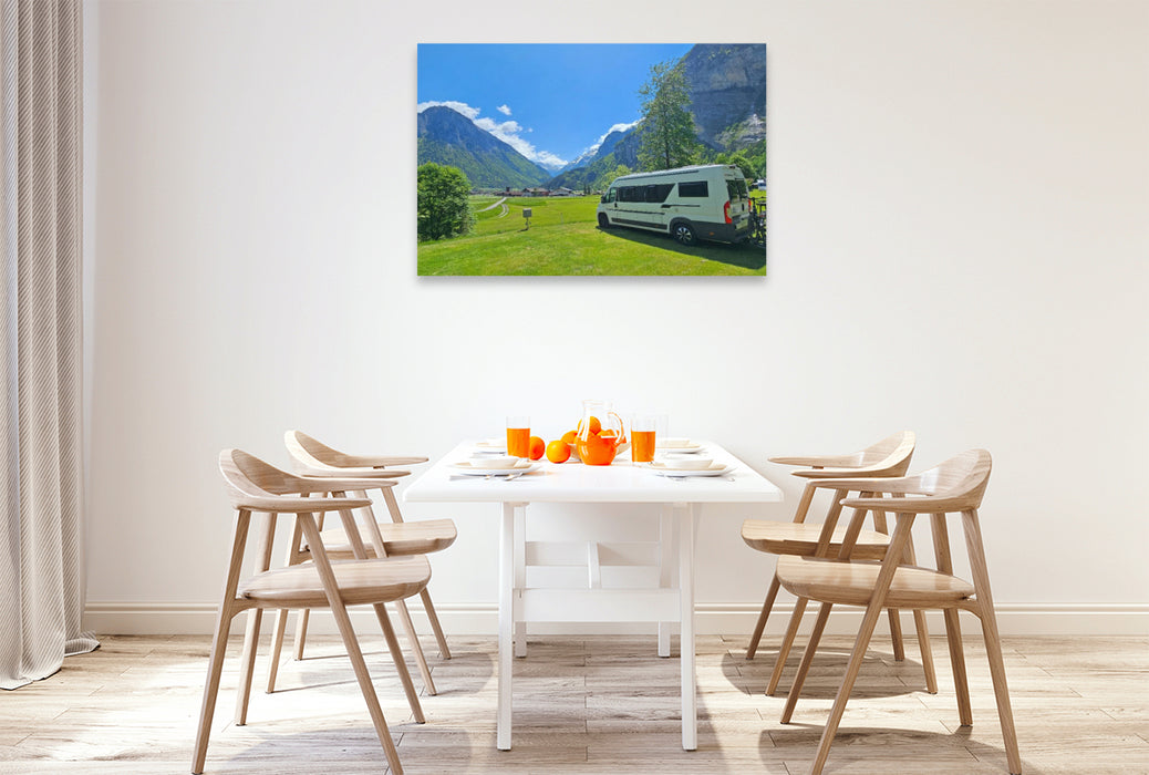 Premium Textil-Leinwand Campingplatz Aareschlucht