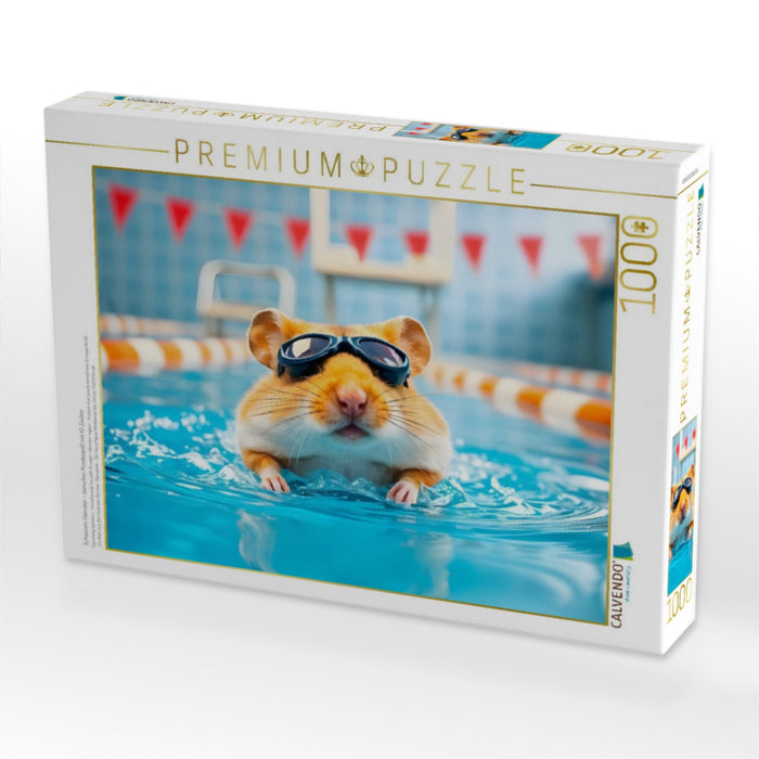 Schwimm-Hamster – tierischer Puzzlespaß mit KI-Zauber - CALVENDO Foto-Puzzle'