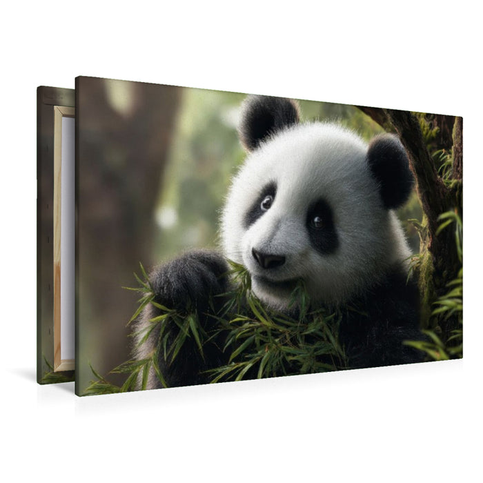 Premium Textil-Leinwand Ein Leben ohne Bambus - undenkbar