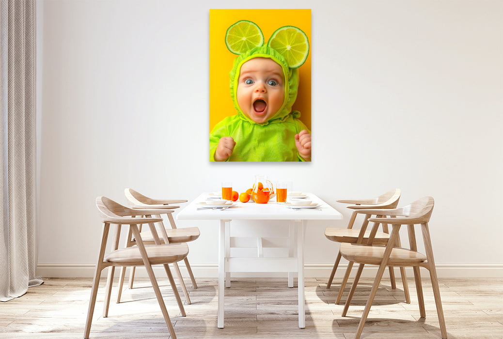 Premium Textil-Leinwand Limette