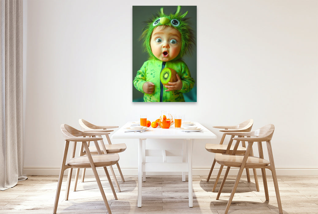 Premium Textil-Leinwand Ein Motiv aus dem Kalender Babys in Bestform - Lustige Früchtchen