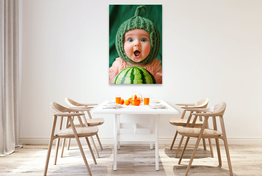 Premium Textil-Leinwand Melone