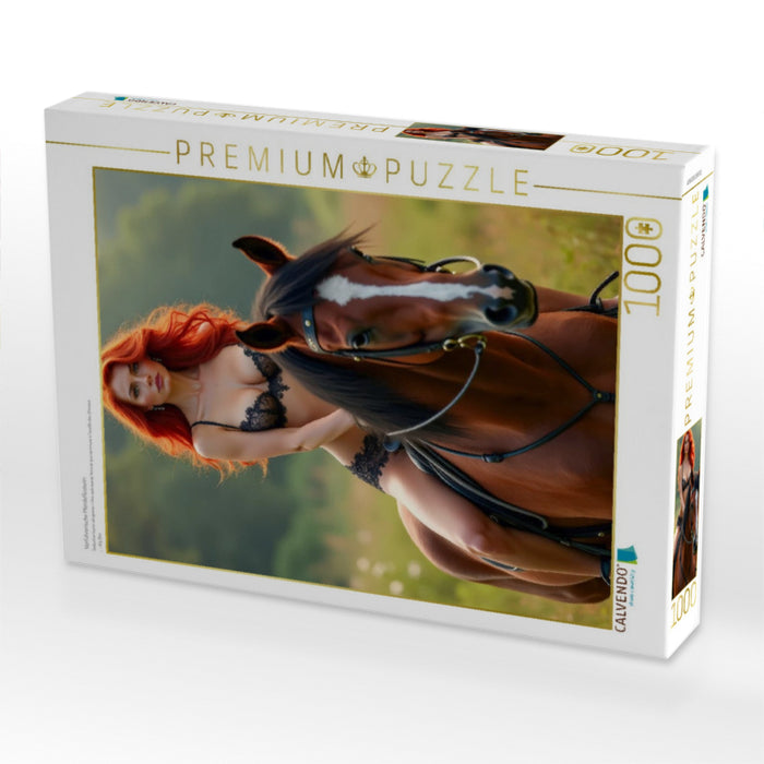Verführerische Pferdeflüsterin - CALVENDO Foto-Puzzle'
