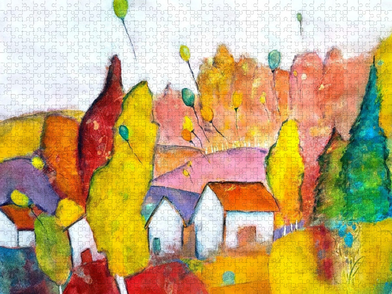 Ein Moment des Loslassens – eingefangen in herbstlichem Leuchten. - CALVENDO Foto-Puzzle'