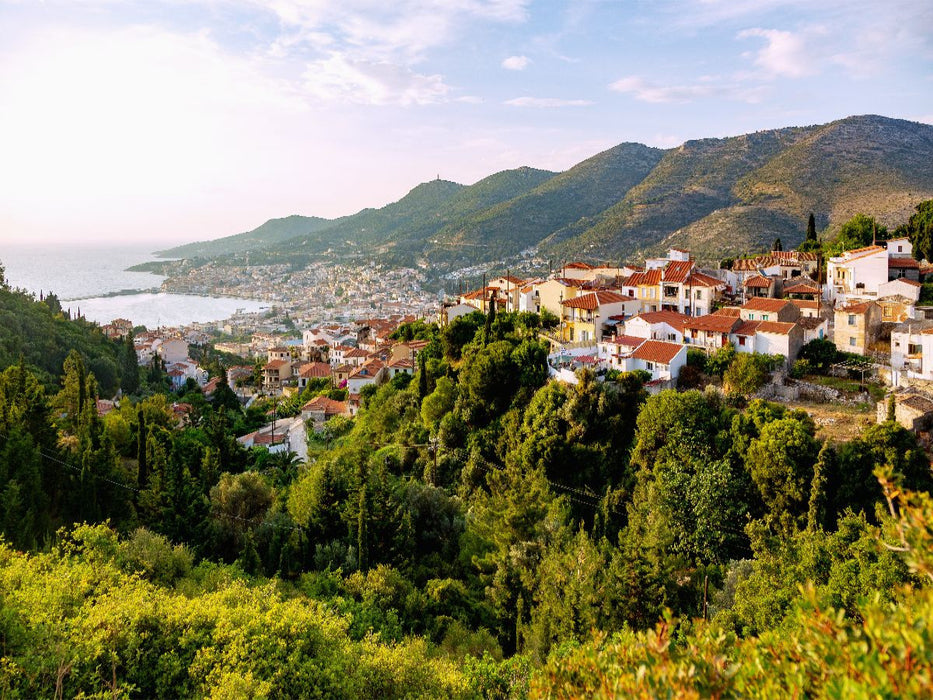 Samos-Stadt mit Blick auf die Bucht von Vathy - CALVENDO Foto-Puzzle'
