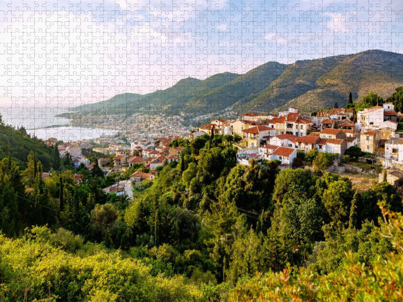 Samos-Stadt mit Blick auf die Bucht von Vathy - CALVENDO Foto-Puzzle'