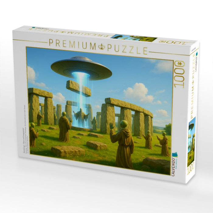 Stonehenge – Aliens mit Energiestrahl - CALVENDO Foto-Puzzle'