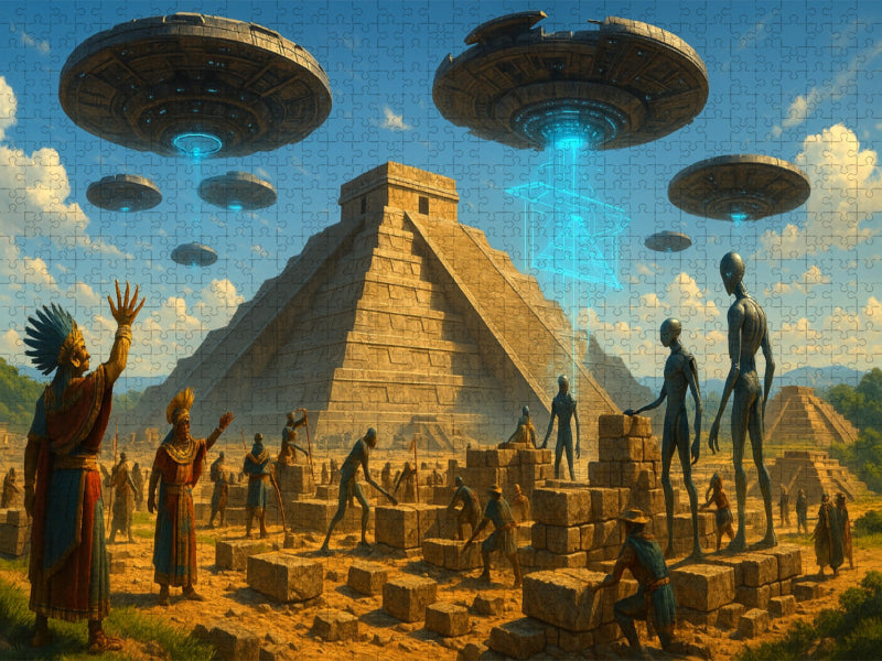 Teotihuacán – Götterdrohnen am Werk - CALVENDO Foto-Puzzle'