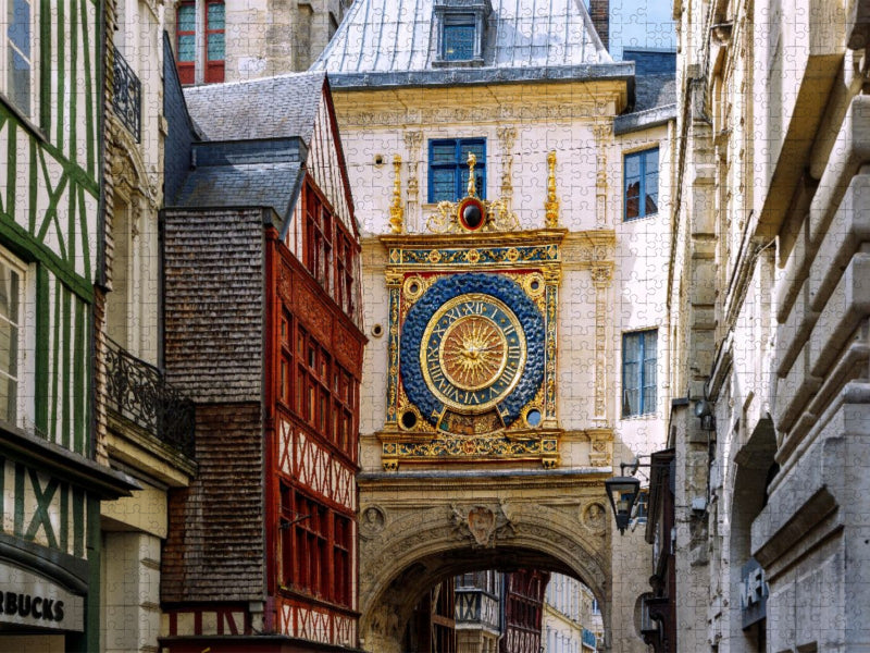 Uhrenturm Gros-Horloge in der Altstadt von Rouen - CALVENDO Foto-Puzzle'