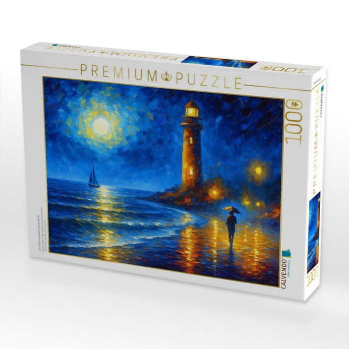 Leuchtturmwanderung bei Nacht - CALVENDO Foto-Puzzle'