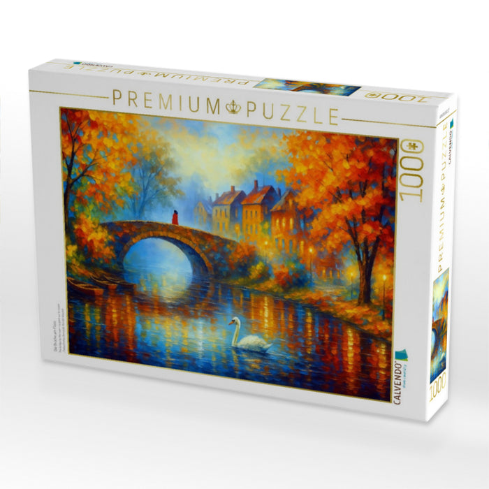 Die Brücke am Fluss - CALVENDO Foto-Puzzle'