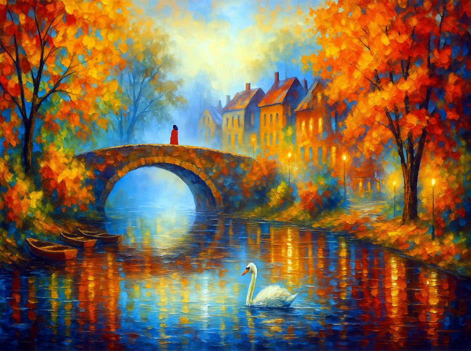 Die Brücke am Fluss - CALVENDO Foto-Puzzle'