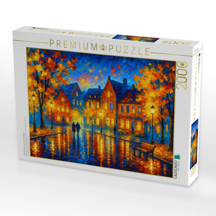 Abendstimmung in der Kleinstadt - CALVENDO Foto-Puzzle'