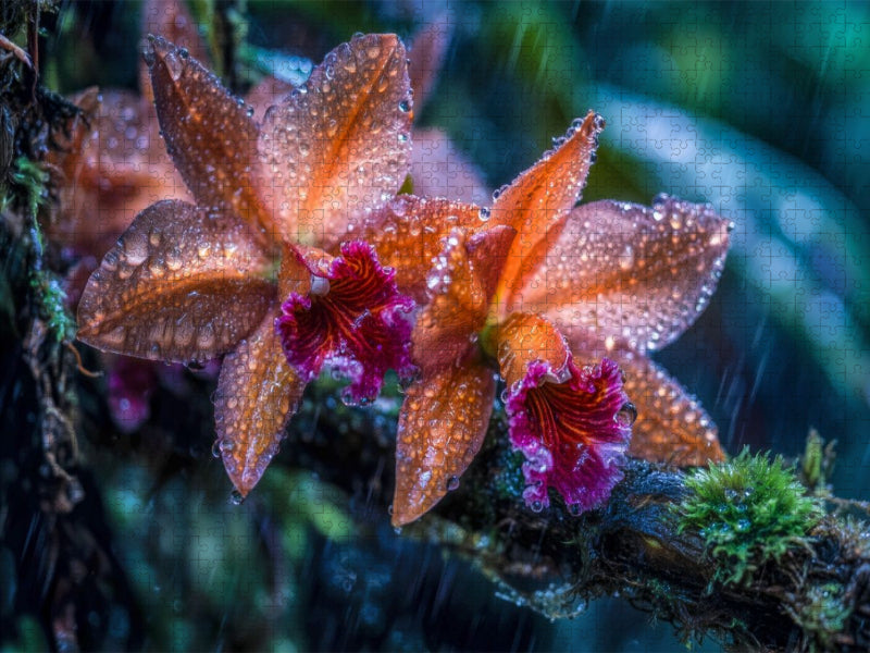 Ein Hauch Exotik trifft auf ein zeitlose Cattleya - CALVENDO Foto-Puzzle'