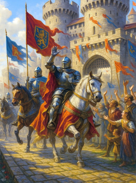 Rückkehr der Helden - Empfang der Ritter - CALVENDO Foto-Puzzle'