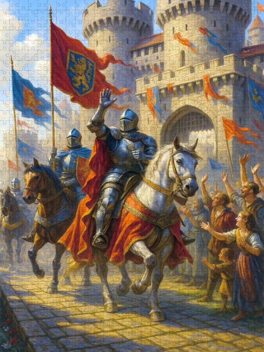 Rückkehr der Helden - Empfang der Ritter - CALVENDO Foto-Puzzle'
