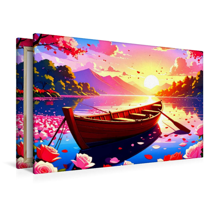 Premium Textil-Leinwand Sanfte Wellen, ruhige Fahrt