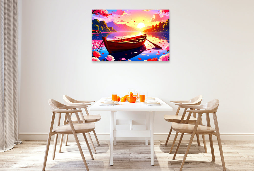 Premium Textil-Leinwand Sanfte Wellen, ruhige Fahrt