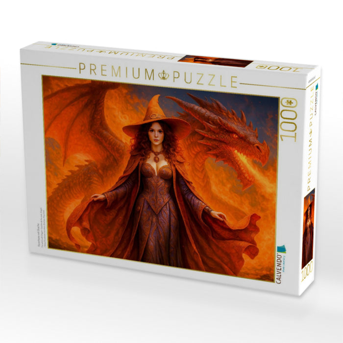 Feuerhexe mit Drache - CALVENDO Foto-Puzzle'