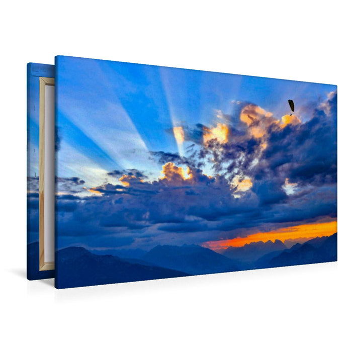 Premium Textil-Leinwand Sonnenuntergang auf dem Patscherkofel, Tirol