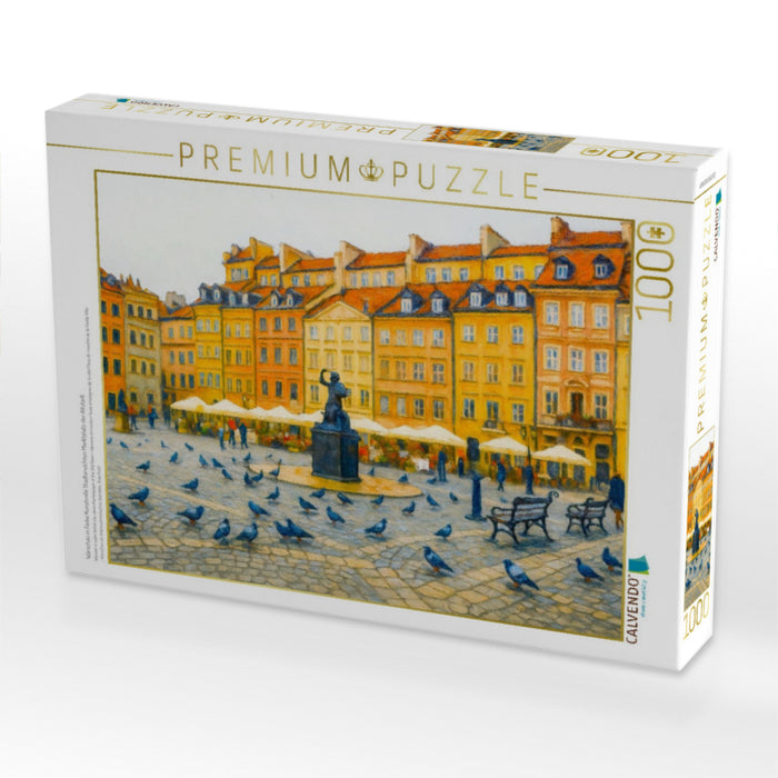 Warschau in Farbe Kunstvolle Stadtansichten Marktplatz der Altstadt - CALVENDO Foto-Puzzle'