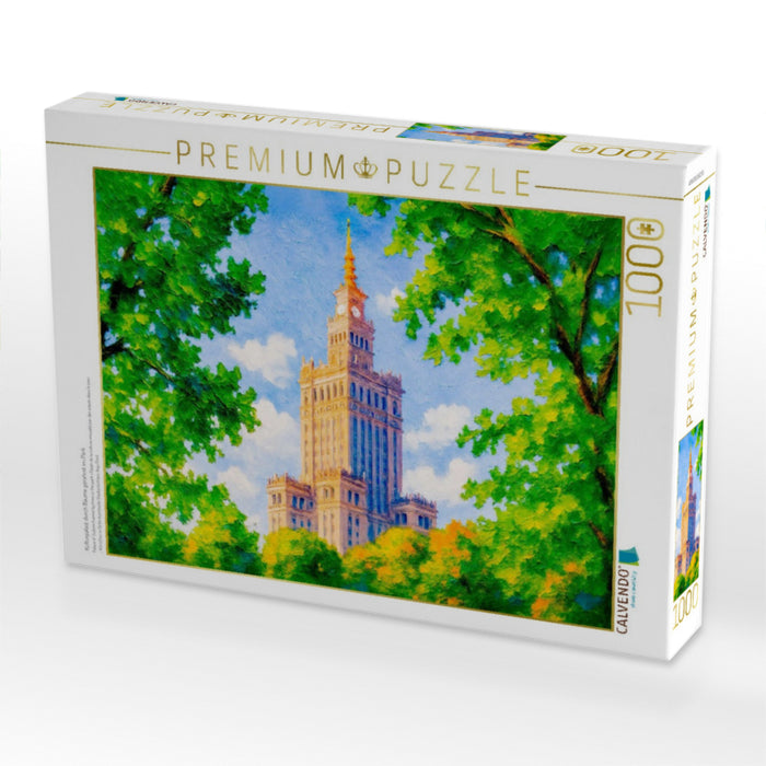 Kulturpalast durch Bäume gerahmt im Park - CALVENDO Foto-Puzzle'