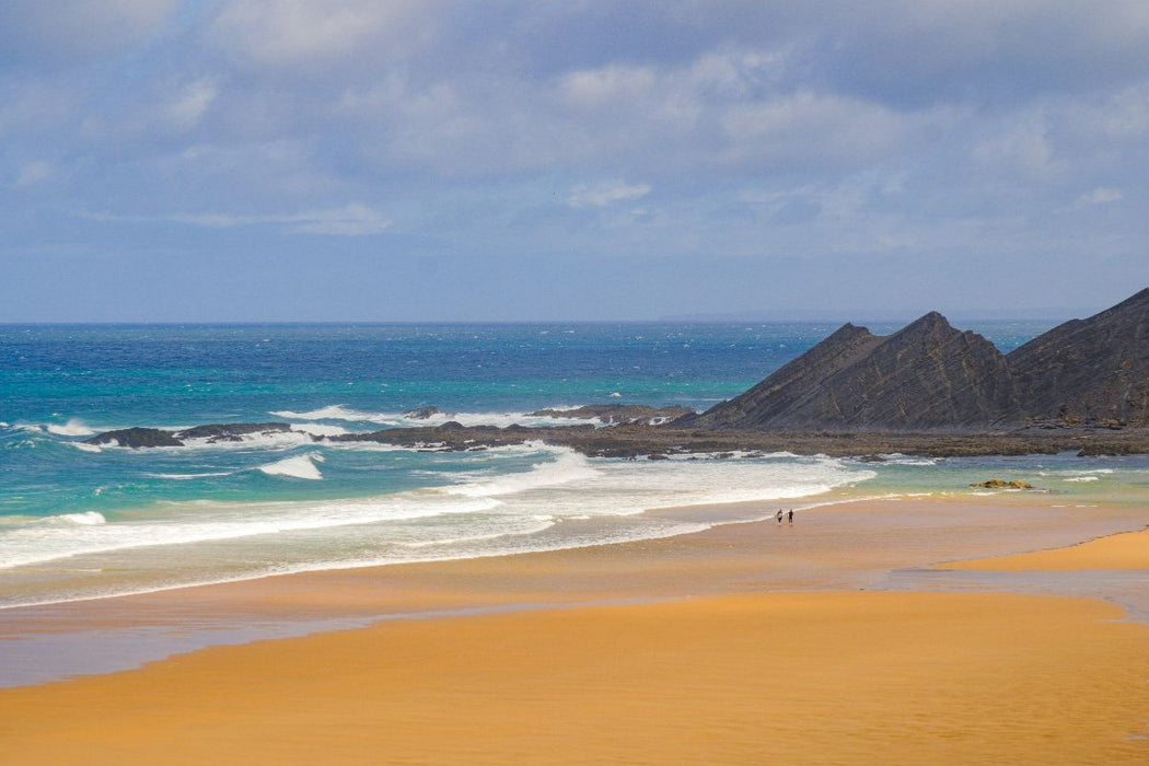 Premium Textil-Leinwand Einsame Bucht bei Arrifana