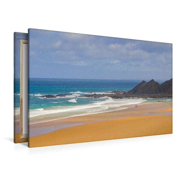 Premium Textil-Leinwand Einsame Bucht bei Arrifana