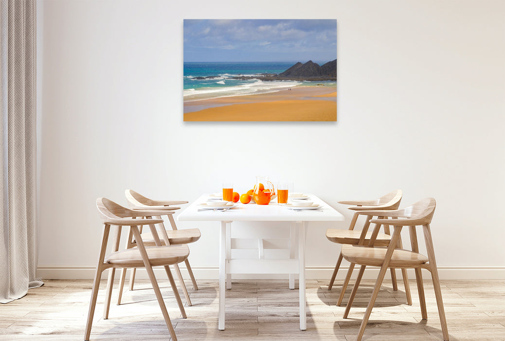 Premium Textil-Leinwand Einsame Bucht bei Arrifana