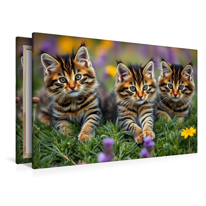 Premium Textil-Leinwand Maine Coon Kitten