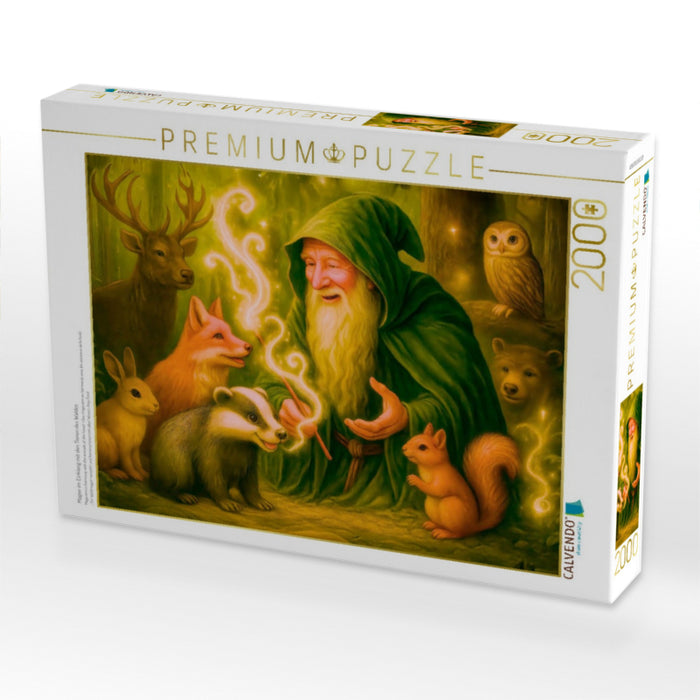 Magier im Einklang mit den Tieren des Waldes - CALVENDO Foto-Puzzle'