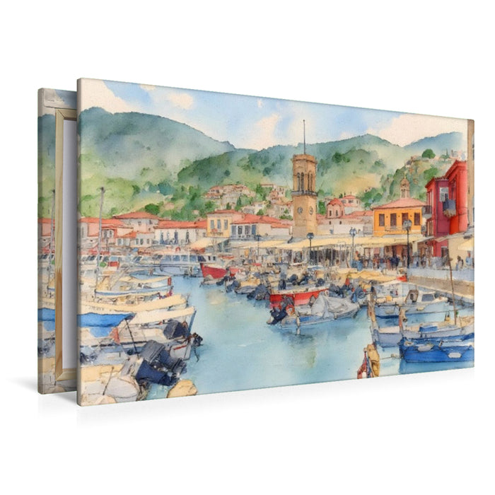 Premium Textil-Leinwand Hydra - Saronische Insel