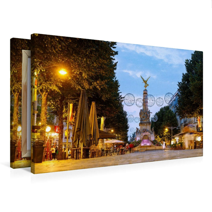 Premium Textil-Leinwand Reims, Place Drouet d Erlon und Fontaine La Subé
