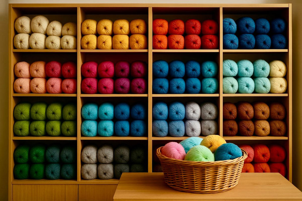 Premium Textil-Leinwand Wolle im Regal