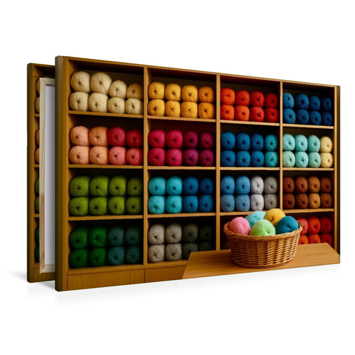Premium Textil-Leinwand Wolle im Regal