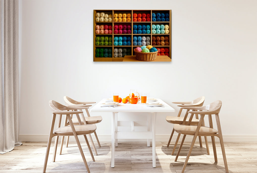 Premium Textil-Leinwand Wolle im Regal